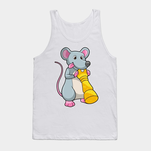 Mouse at Chess with Chess piece Pawn Tank Top by Markus Schnabel